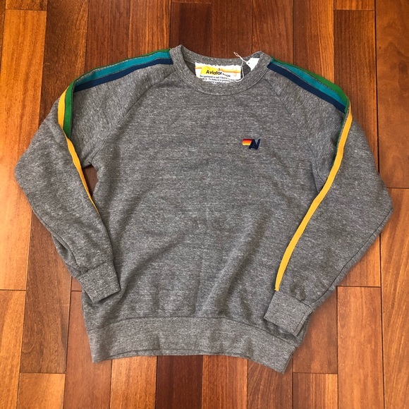 Aviator Nation Tops - Aviator Nation striped sleeve sweatshirt NWT